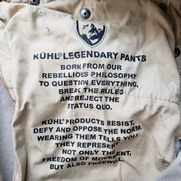 Kuhl Kanvus Jeans Mens 33x28 Brown Vintage Patina Dye Canvas Outdoor Pants - Picture 10 of 12